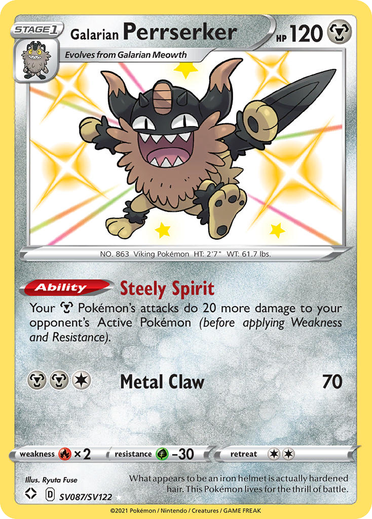 Galarian Perrserker – Shining Fates Shiny Vault