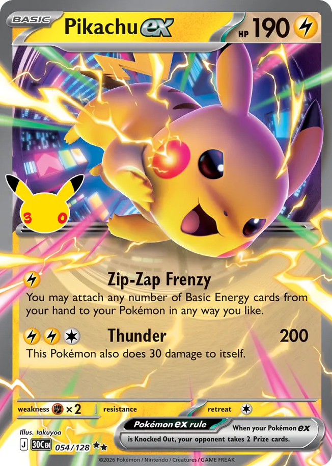 Pikachu ex – 30th Celebration