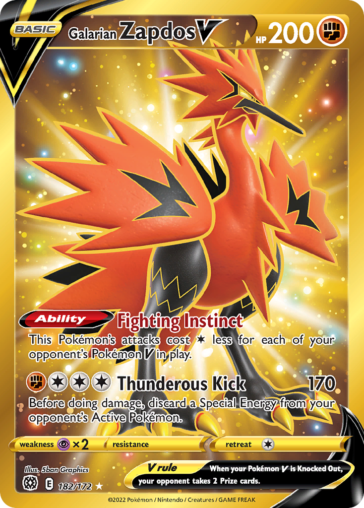Galarian Zapdos V – Brilliant Stars