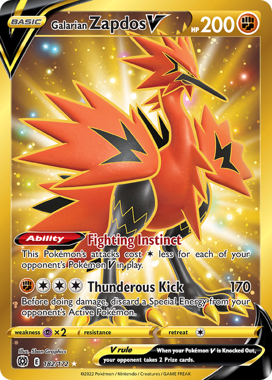 Galarian Zapdos V – Brilliant Stars