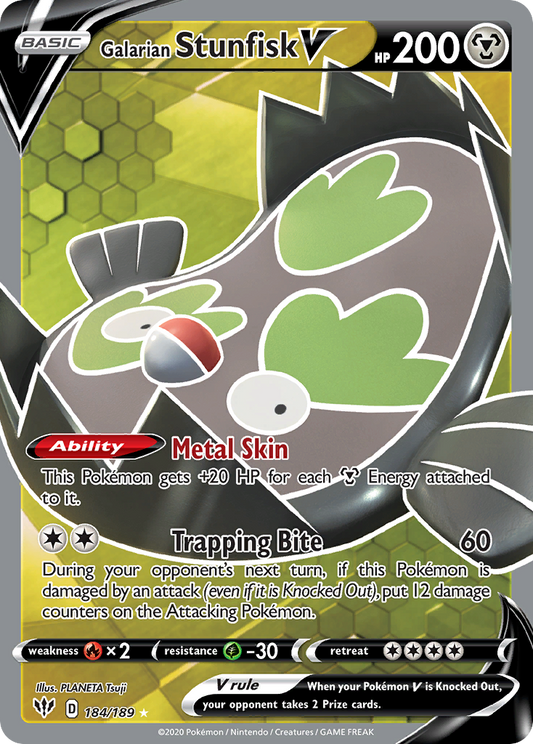 Galarian Stunfisk V – Darkness Ablaze