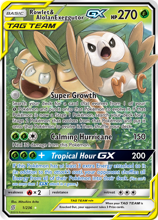 Rowlet & Alolan Exeggutor-GX – Unified Minds
