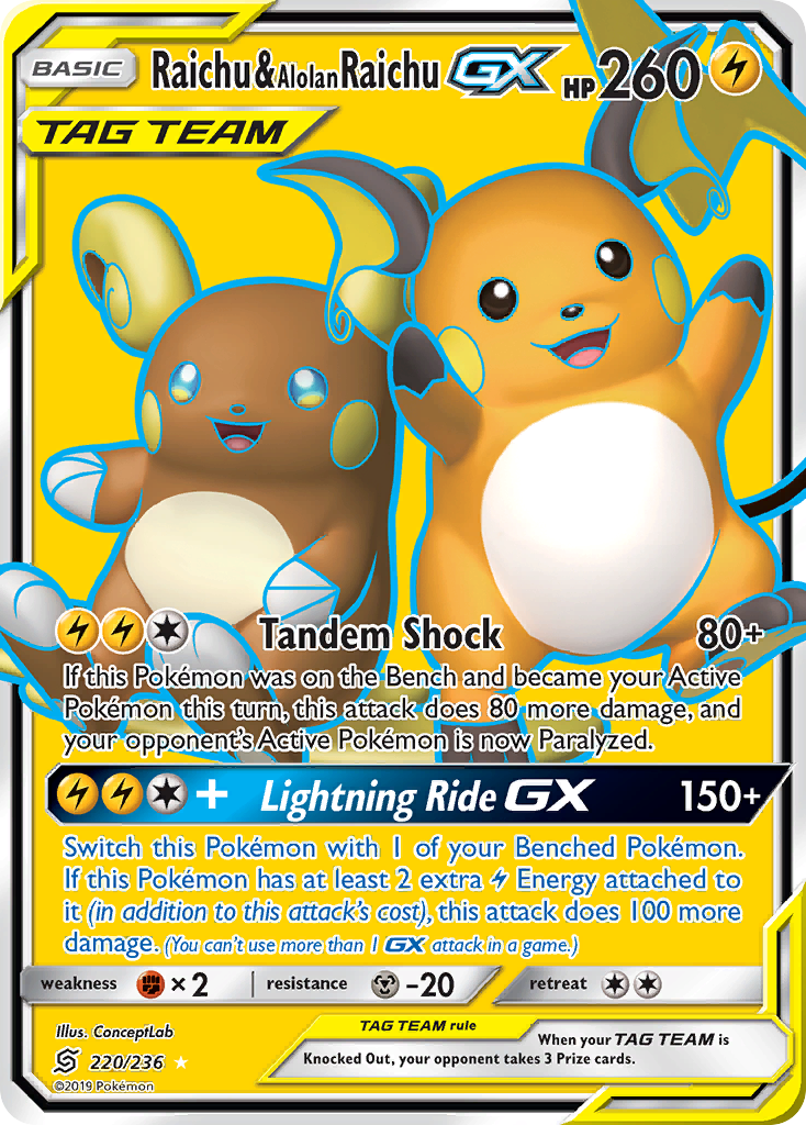 Raichu & Alolan Raichu-GX – Unified Minds