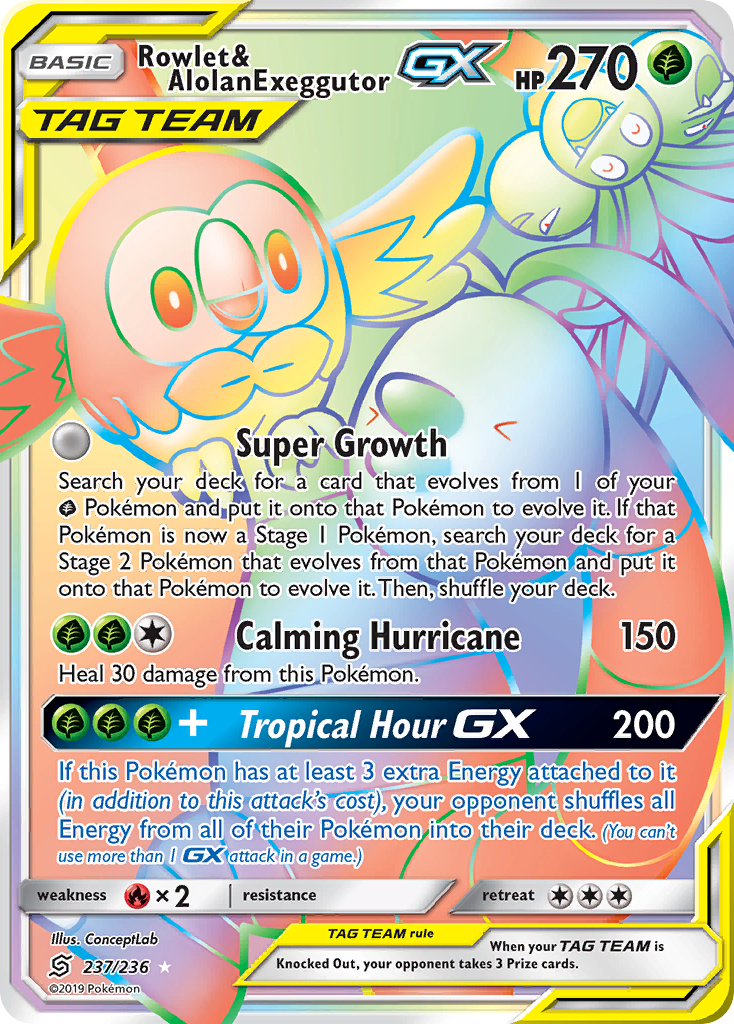 Rowlet & Alolan Exeggutor-GX – Unified Minds