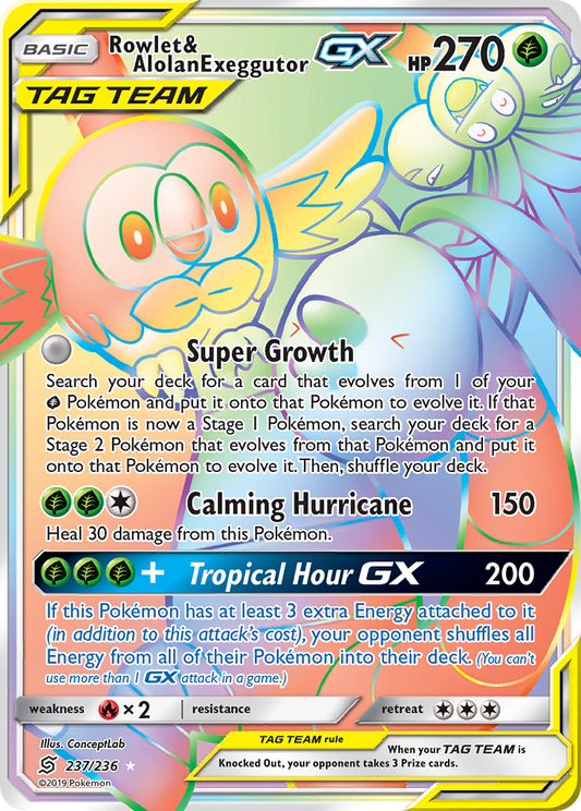 Rowlet & Alolan Exeggutor-GX – Unified Minds