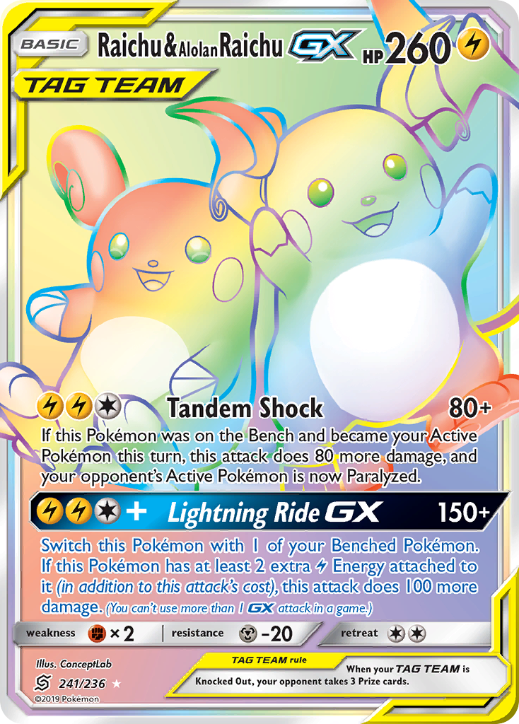 Raichu & Alolan Raichu-GX – Unified Minds