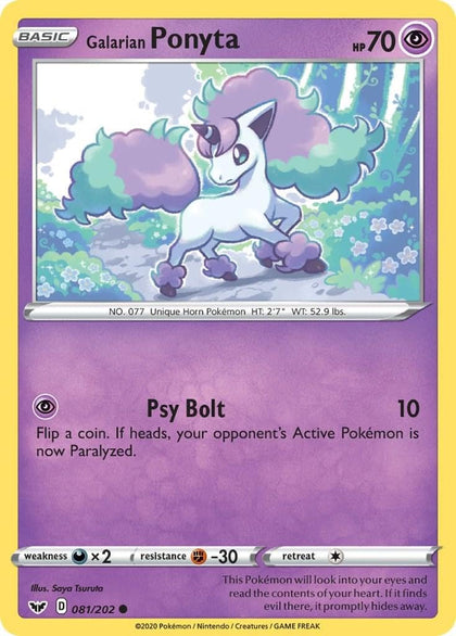 Pokemon - Galarian Ponyta 081/202 – Sword & Shield – Single Card