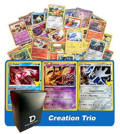 Creation Trio TCG Random Assortment Bundle || Guaranteed Creation Trio + 6 Holographic Cards + 6 High HP Cards + Dan123yal Deck Box