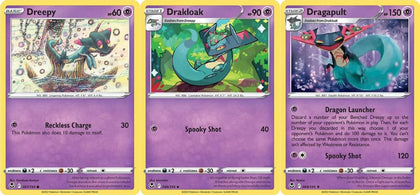 Dragapult 89/195- Silver Tempest - Pokemon Evolution Card Set - Rare 3 Card Lot