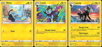 Luxray 051/172 Brilliant Stars - Evolution Pokemon 3 Card Lot - Lightning Type