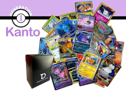 Kanto Generation 1 Pokémon Compatible TCG Random Assortment Bundle || Guaranteed Ultra Rare + 20 Random Cards + Dan123yal Deck Box