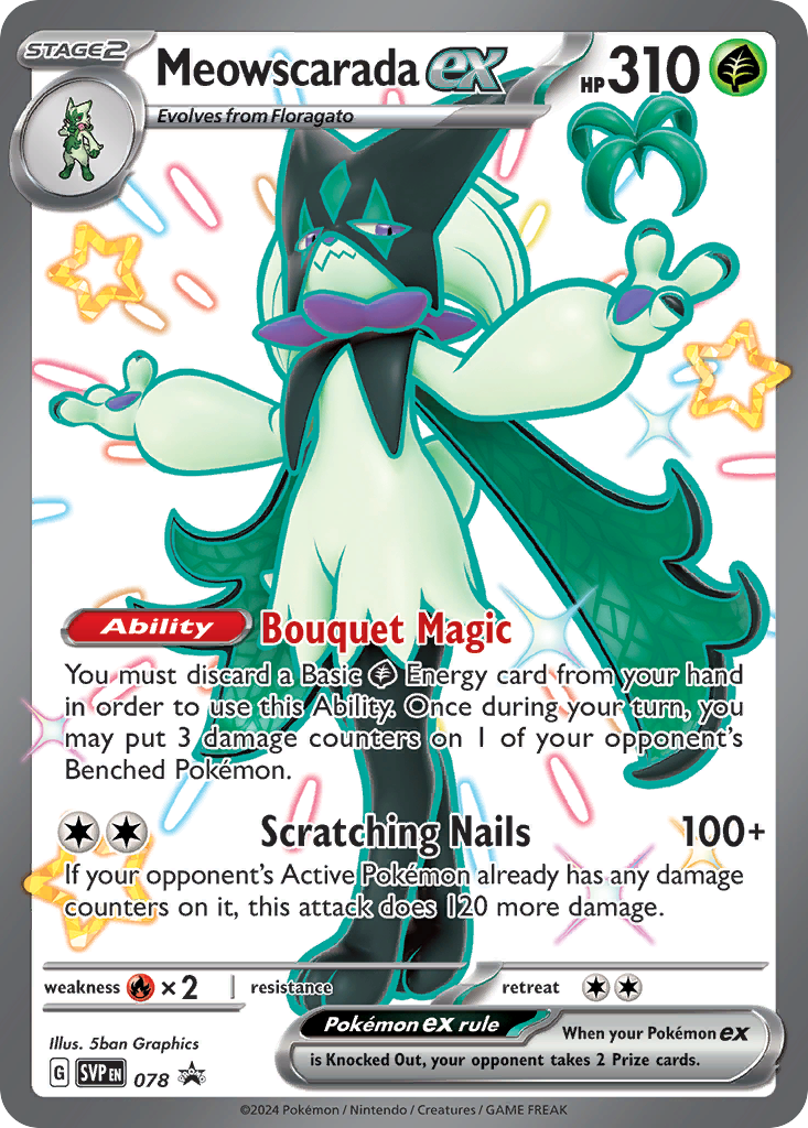 Meowscarada ex – Scarlet & Violet Black Star Promos