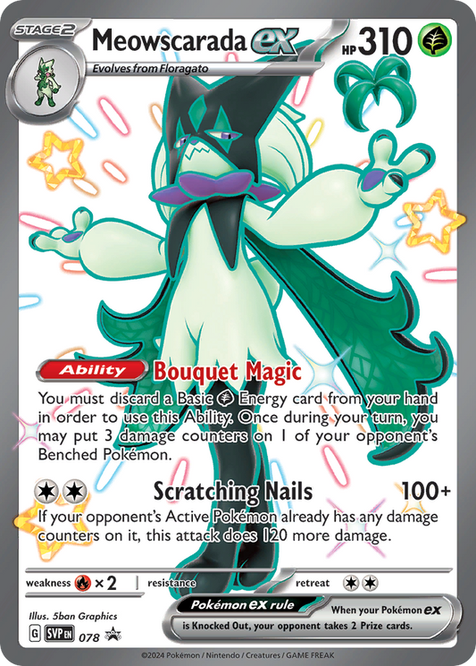 Meowscarada ex – Scarlet & Violet Black Star Promos
