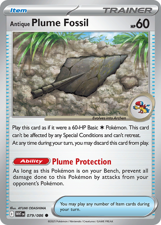 Antique Plume Fossil – White Flare