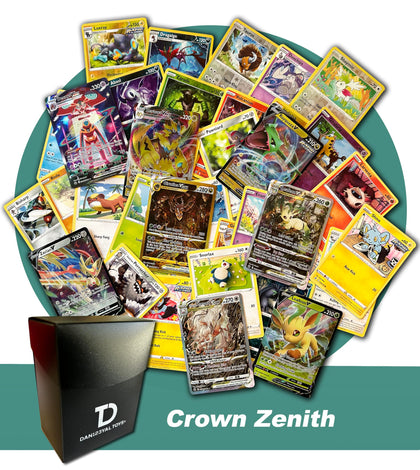 Dan123yal Crown Zenith TCG Random Assortment Bundle || Guaranteed Ultra Rare + 30 Random Crown Zenith Cards Deck Box