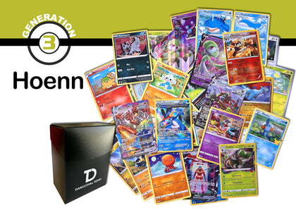 Hoenn Generation 3 Pokémon Compatible TCG Random Assortment Bundle || Guaranteed Ultra Rare + 20 Random Cards + Dan123yal Deck Box