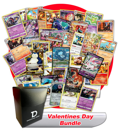 Valentine's Day TCG Random Assortment Bundle || Guaranteed Fire, Psychic, or Colorless Ultra Rare + 20 Random Fire, Psychic, or Colorless Type Cards + Dan123yal Deck Box