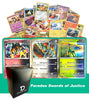 Paradox Swords of Justice TCG Random Assortment Bundle || Guaranteed Paradox Swords of Justice Trio + 6 Holographic Cards + 6 High HP Cards + Dan123yal Deck Box