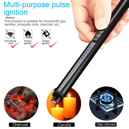 USB Electric Rechargeable Kitchen Lighter For Stove / Windproof LED Plasma Arc Flameless