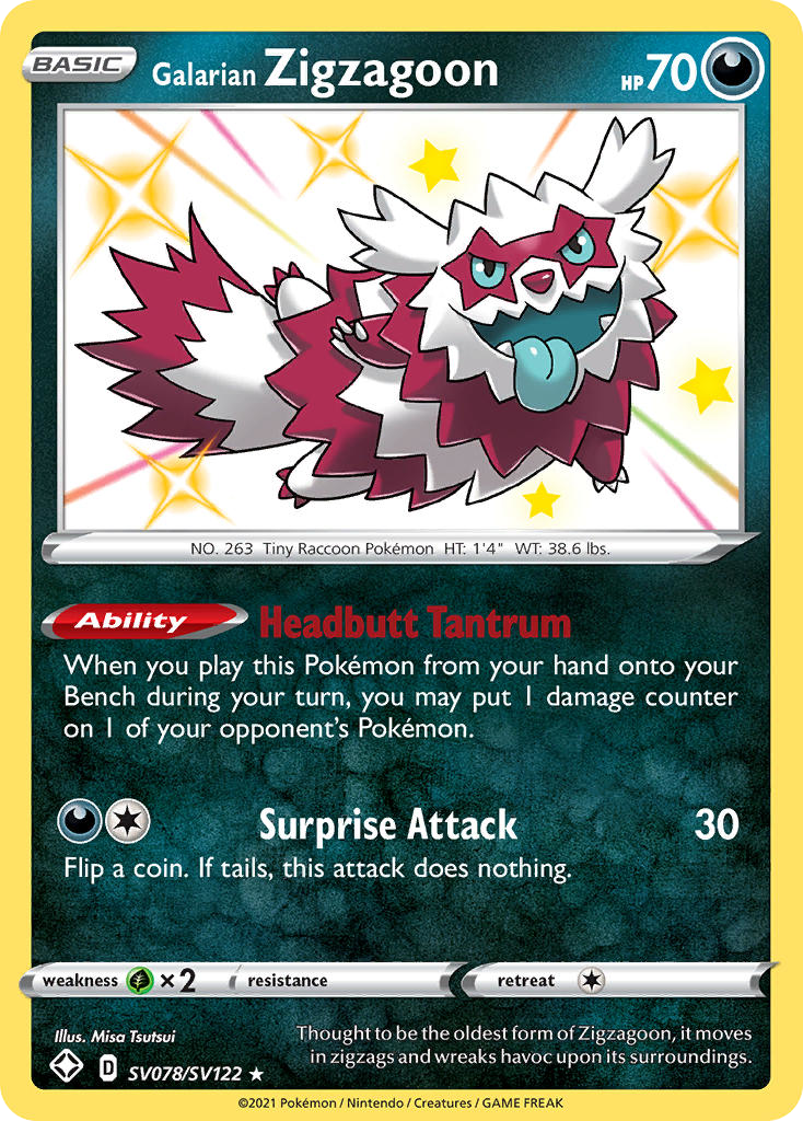 Galarian Zigzagoon – Shining Fates Shiny Vault