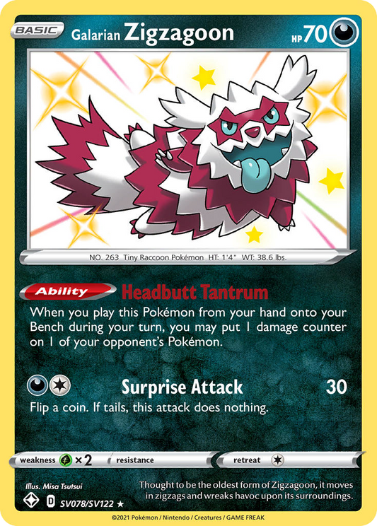 Galarian Zigzagoon – Shining Fates Shiny Vault