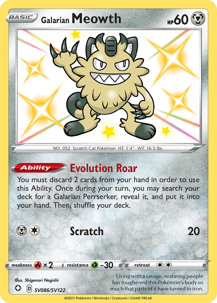 Galarian Meowth – Shining Fates Shiny Vault