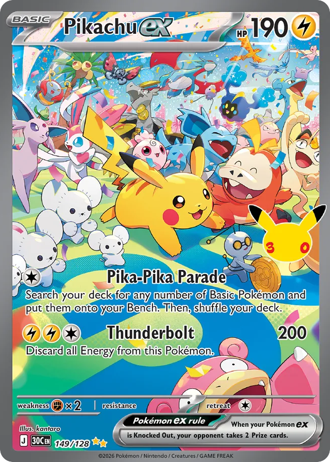 Pikachu ex – 30th Celebration
