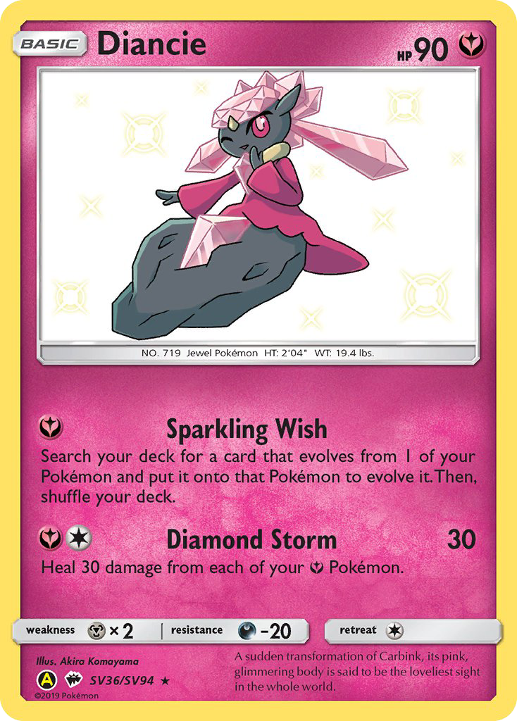 Diancie – Hidden Fates Shiny Vault