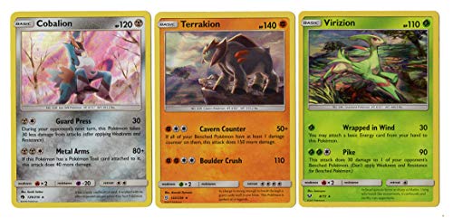 Legendary Card Set - Terrakion Cobalion Virizion - 122/236 - Sun Moon Unified Minds - Holo Rare Card Lot