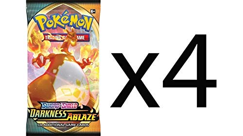 Pokemon Sword and Shield Darkness Ablaze 4 Booster Packs Sold and Shipped Solely by DAN123YAL TOYS+