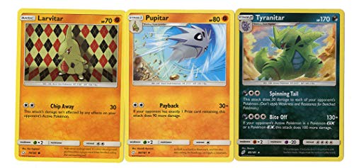 Pokemon Evolution Set - Tyranitar 85/181 Pupitar Larvitar - Sun Moon Team Up - Rare Card Lot