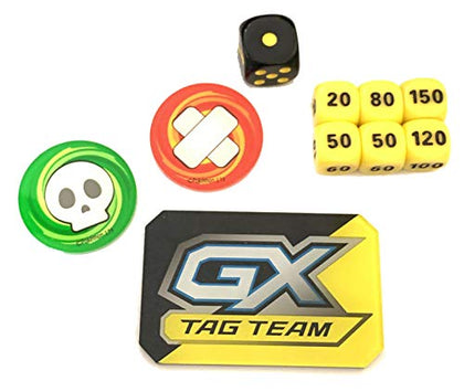 Pokemon Pikachu & Zekrom Battle Deck Exclusive Dice & Damage Counters - Poison Burn GX Markers - Black & Yellow