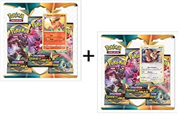 Dan123yal Toys+ Pokemon Sword and Shield Darkness Ablaze Both 3-Booster Pack Blister Sets