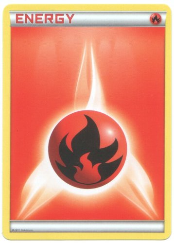Basic Fire Energy Pokemon Card (Black & White Series, Red Type)