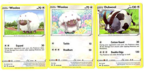 Pokemon Sword & Shield Evolution Set - Dubwool & wooloo - 154/202 - (3 Card Lot)