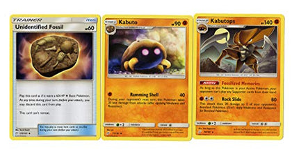 Sun Moon Team Up - Evolution Set - Kabutops 78/181 - Kabuto 77/181 - Unidentified Fossil - Rare Card Lot