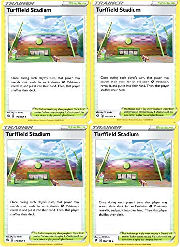 Pokemon - Turffield Stadium - Rebel Clash x4 Card Playset - 170/192 Uncommon