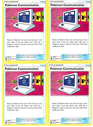Pokemon Trainer Card Set - Pokemon Communication 152b/181 -Team Up - 4 Card Lot - Trainer's Toolkit Exclusive (Alternate Art)