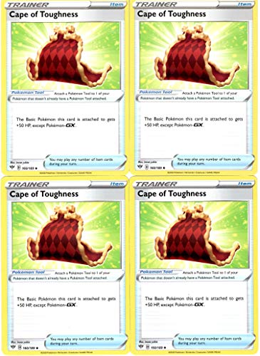 Pokemon Trainer Card Set - Cape of Tougness 160/189 - Darkness Ablaze Tool Card x4 Lot
