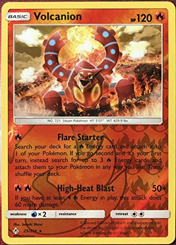 Volcanion - 25/214 - Reverse Holo Rare - Unbroken Bonds - NM/M - 100% Guaranteed Authentic