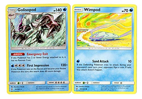 Evolution Card Set - Golisopod - 51/236 - Sun Moon Unified Minds - Holo Rare - 2 Card Lot