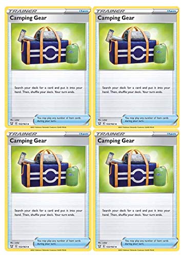 Pokemon Trainer Card Set - Camping Gear - 122/163 - Battle Styles - Sword & Shield - x4 Item Card Lot