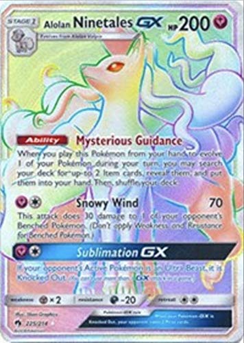 SM8 Lost Thunder - Alolan Ninetales GX - 225/214- Secret Rare - NM/M -100% Guaranteed Authentic