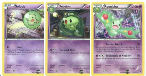 Pokemon Reuniclus, Duosion and Solosis - Rare Card Evolution Set (Plasma Blast #42, #43 and #44)