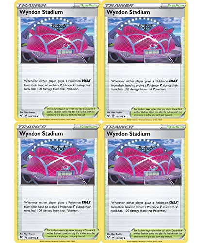 Pokemon Trainer Set - Wyndon Stadium 161/185 - Sun Moon Vivid Voltage - x4 Stadium Card Lot