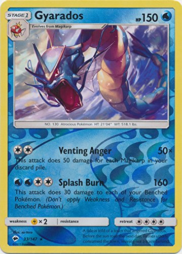 Pokemon Gyarados - 33/147 - Holo Rare - Reverse Holo - Sun & Moon: Burning Shadows