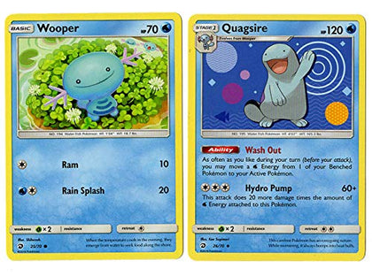 Sun Moon Dragon Majesty - Evolution Set - Quagsire & Wooper - 26/70-2 Card Lot