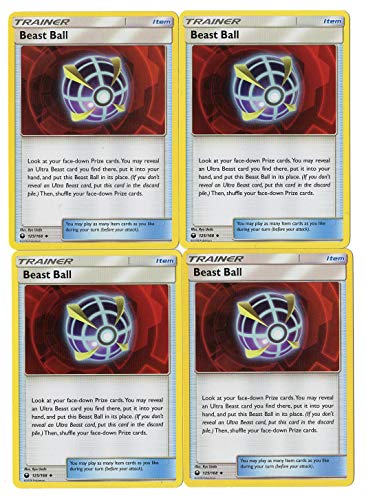 Beast Ball 125/168 - Sun Moon Celestial Storm - Trainer Card Set - x4 Card Lot (Playset)