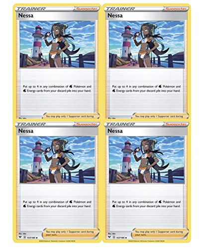 Pokemon Trainer Set - Nessa 157/185 - Sun Moon Vivid Voltage - x4 Supporter Card Lot