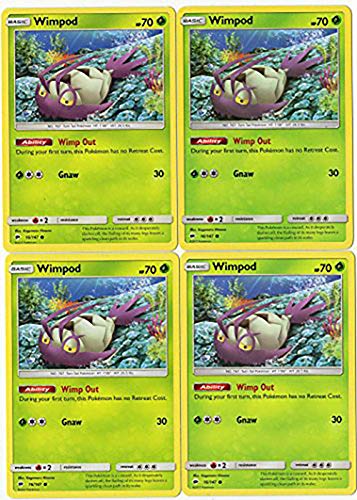 Pokemon - Wimpod 16/147 Card Lot x4 - Sun Moon Burning Shadows - Play Set